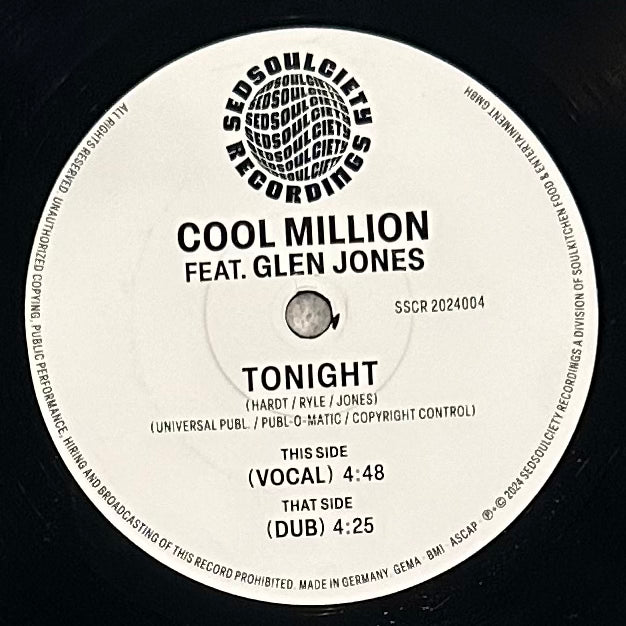 Cool Million feat. Glen Jones - Tonight b/w Dub