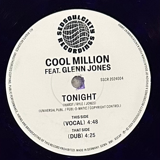 Cool Million feat. Glen Jones - Tonight b/w Dub