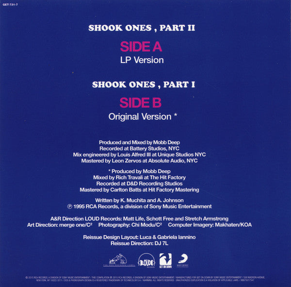 Mobb Deep - Shook Ones Pt. II b/w Shook Ones Pt. I
