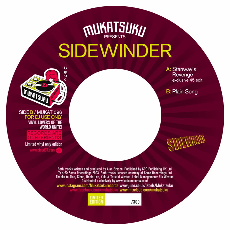 Sidewinder - Stanway's Revenge b/w Plain Song